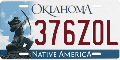 OK license plate 376ZOL