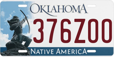 OK license plate 376ZOO
