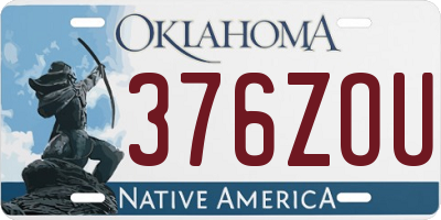 OK license plate 376ZOU