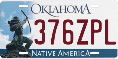 OK license plate 376ZPL