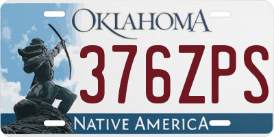 OK license plate 376ZPS