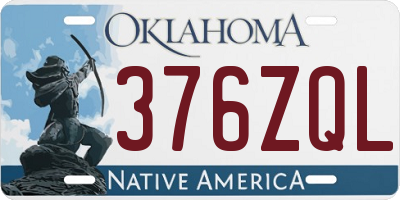 OK license plate 376ZQL