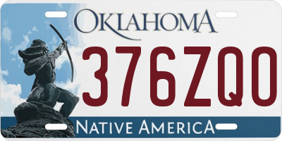 OK license plate 376ZQO