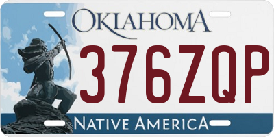 OK license plate 376ZQP