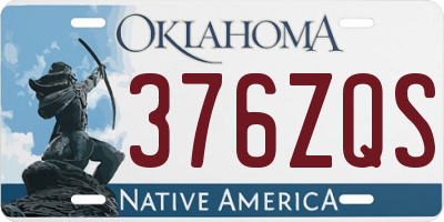 OK license plate 376ZQS