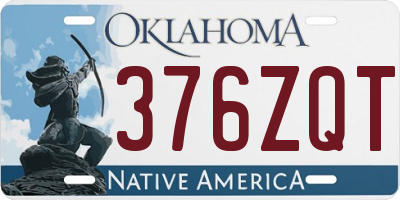 OK license plate 376ZQT