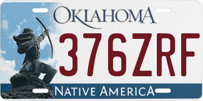 OK license plate 376ZRF