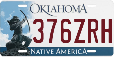 OK license plate 376ZRH