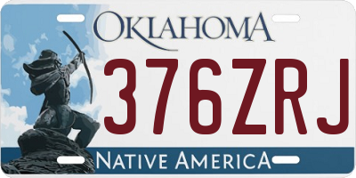 OK license plate 376ZRJ