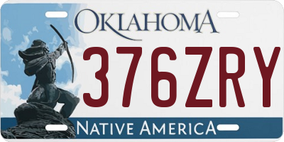 OK license plate 376ZRY
