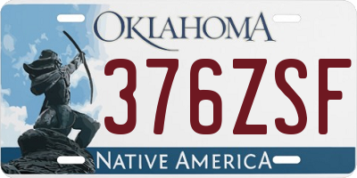 OK license plate 376ZSF