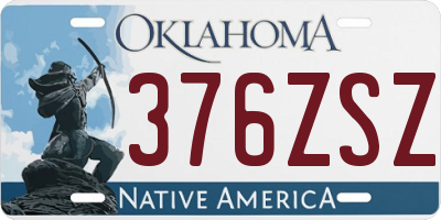 OK license plate 376ZSZ