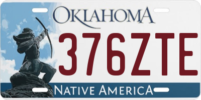 OK license plate 376ZTE