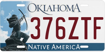 OK license plate 376ZTF