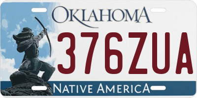 OK license plate 376ZUA
