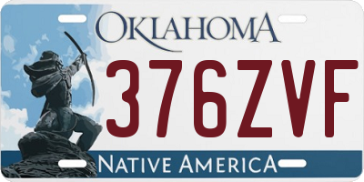 OK license plate 376ZVF