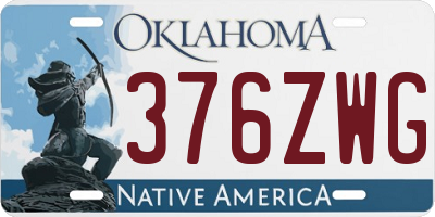 OK license plate 376ZWG