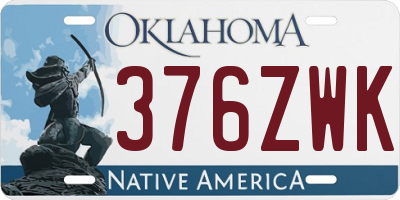 OK license plate 376ZWK