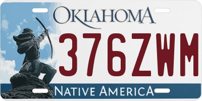 OK license plate 376ZWM