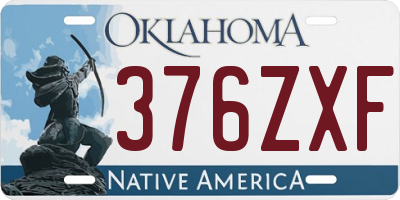 OK license plate 376ZXF