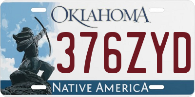 OK license plate 376ZYD