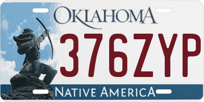 OK license plate 376ZYP