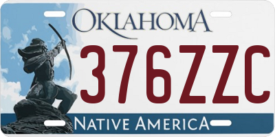 OK license plate 376ZZC