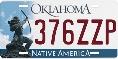 OK license plate 376ZZP
