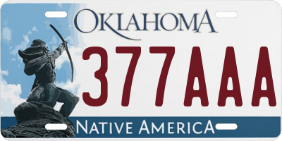 OK license plate 377AAA