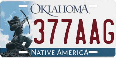 OK license plate 377AAG