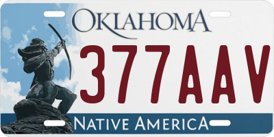 OK license plate 377AAV