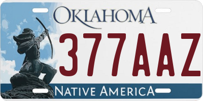 OK license plate 377AAZ