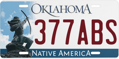 OK license plate 377ABS