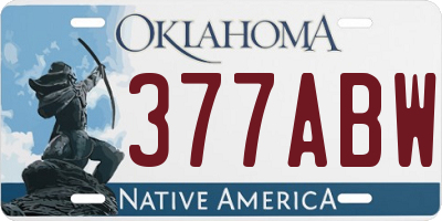 OK license plate 377ABW