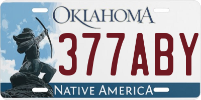 OK license plate 377ABY