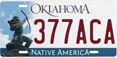 OK license plate 377ACA