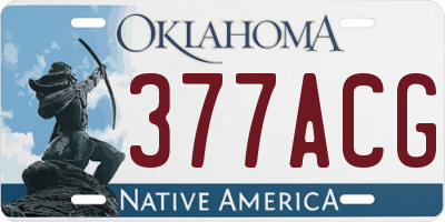 OK license plate 377ACG