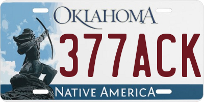 OK license plate 377ACK