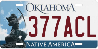 OK license plate 377ACL