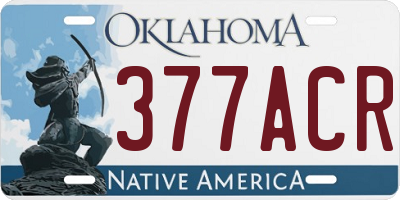 OK license plate 377ACR