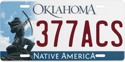 OK license plate 377ACS