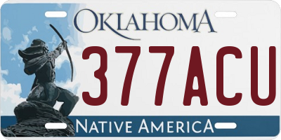 OK license plate 377ACU