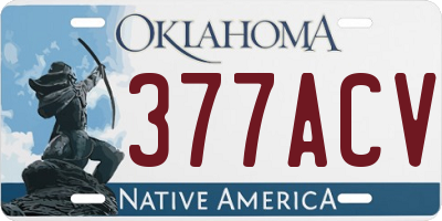 OK license plate 377ACV