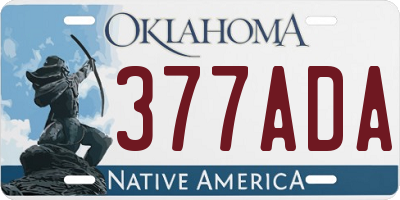 OK license plate 377ADA