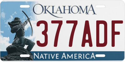 OK license plate 377ADF