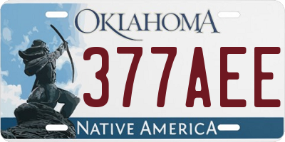 OK license plate 377AEE