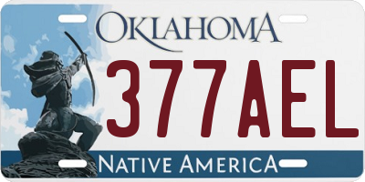 OK license plate 377AEL