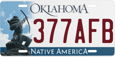 OK license plate 377AFB