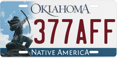 OK license plate 377AFF