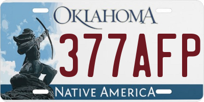 OK license plate 377AFP